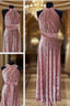 Blush Pink Velvet Infinity Convertible Bridesmaid Dresses