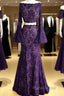 Boho Chic Mermaid Two Piece Lace Formal Prom Dresses