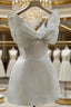 Bowknot White Homecoming Dresses Sparkle Evening Dresses Short Party Dresses