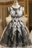 Brown Tulle Sleeveless Round Neck Homecoming Dresses Cocktail Dresses