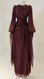 Burgundy Formal Evening Dresses A Line Long Formal Prom Gowns