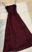 Vintage Burgundy A Line Spaghetti Straps Long Formal Prom Dresses Formal Evening Dresses