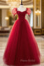 Burgundy Long Formal Prom Dresses, Burgundy Formal Graduation Dresses