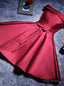 Burgundy Off the Shoulder Homecoming Dress