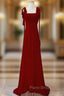 Burgundy Sequins Straps Long Formal Prom Dresses