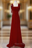 Burgundy Sequins Straps Long Formal Prom Dresses