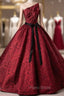 Burgundy Strapless Embroidery Quinceanera Dresses