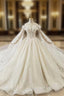Buy High Quality Bling Bling Off The Shoulder Long Sleeves Sequin Tulle Huate Couture Wedding Dresses For