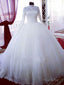 High Neck Long Sleeves Bridal Ball Gown Wedding Dresses, Bridal Gowns Prom Dress