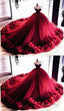Burgundy Quinceanera Dresses, Ball Gown Prom Dress