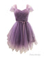 Purple Sweetheart Stretch Back Tulle Homecoming Dress