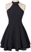 O Neck A Line Homecoming Dress, Sleeveless Chiffon Short Party Dress