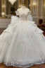 Champagne Ball Gown Sequins Gold Sequins Appliques Off the Shoulder Wedding Dresses