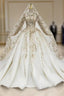Champagne Ball Gown Tulle Halter Backless Sequins Beading Wedding Dresses