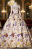 Champagne Colorful Flower Straps Quinceanera Dresses