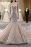 Champagne Mermaid Straps Beading Formal Prom Dresses