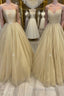 Champagne tulle long Formal Prom dress tulle long formal dress
