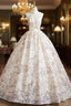 Champagne Tulle Sequins Halter Quinceanera Dresses