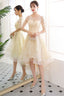 Champagne Tulle Short Formal Prom Dresses, Champagne Homecoming Dresses