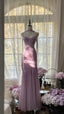 Charming Purple Chiffon Beaded Mermaid Long Formal Prom Dresses