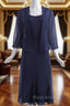 Charming Tea Length Party Gown Navy Blue Mother of the Bride Dresses