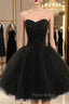 Cheap homecoming Dresses Black Ball Gown Sweetheart Short Formal Prom Dresses