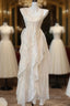Chic A Line Straps Floral White Ankle Length Birthday Dresses Birthday Outfits