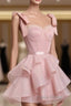 Chic Ball Gown Pink Organza Homecoming Dresses 16Th Birthday Outfits