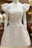 Chic Glitter A-Line Beaded Short Homecoming Dresses 18Th Birthday Outfits