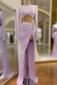 Chic High Split Long Sleeve Formal Prom Dresses Mermaid High Neck Online
