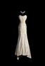 Classic Ivory Strapless Ruffled Satin Mermaid Long Formal Prom Dresses