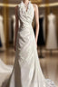Classy A Line Halter Satin Ivory Long Wedding Dresses Bridal Dresses