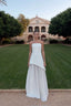 Classy A Line Strapless White Chiffon Long Formal Evening Dresses Formal Prom Dresses