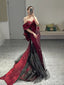 Classy Mermaid Off The Shoulder Burgundy Long Party Dresses Sequin Formal Prom Dresses