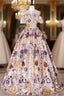Colorful Flower Strapless Quinceanera Dresses