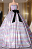 Colorful Strapless Quinceanera Dresses With Black Bow