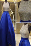 Custom Made Royal Blue Round Neck Sleeveless Formal Prom Dresses, Blue Formal Dresses
