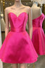 Cute Sweetheart Neck Short Hot Pink Formal Prom Dress, Hot Pink Formal Graduation Homecoming Dress, Cocktail Dress
