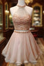 Cute Two Pieces Short Formal Prom Dresses, Cute Homecoming Dresses