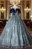 Dark Green Lace Spaghetti Straps Quinceanera Dresses