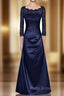 Delicate Bateau Neckline Floor-Length A-Line Lace Mother of the Bride Dresses with Long Sleeve