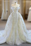 Discover The Latest White Mermaid Tulle Sequins Off the Shoulder Formal Prom Dresses With Removable Train