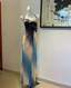 Dreamy Gradient Mermaid Halter Neck Beaded Chiffon Long Formal Prom Dresses