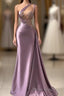 Sexy Purple Mermaid One-Shoulder Formal Prom Dress