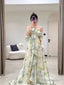Elegant A Line Halter Chiffon Ombre Green Long Prom Dresses Evening Party Dress CC1260