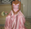 Elegant A Line Spaghetti Straps Floor-Length Satin Long Pink Formal Evening Dresses Formal Prom Dresses