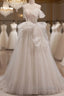 Elegant And Noble Ivory Sleeveless Off Shoulder Beaded Bow Evening Dresses Ivory Thin Shoulder Strap Off Back Strap Formal Prom Dresses