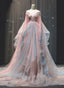 Elegant Ball Gown Off The Shoulder Pink Chiffon Long Formal Prom Dresses Formal Evening Dresses