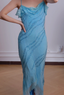 Elegant Blue Mermaid Chiffon Long Formal Prom Dresses