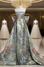 Elegant Colorful Strapless Bow Formal Prom Dresses